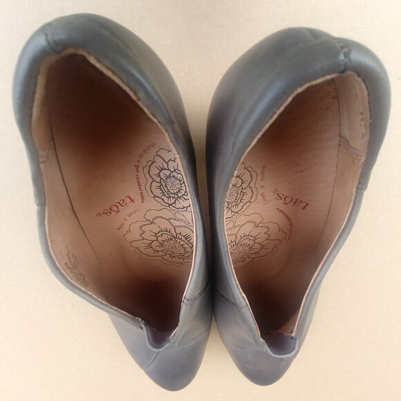 Taos taupe leather grey/brown ankle boots booties shoes low heel size 7 - Picture 9 of 11